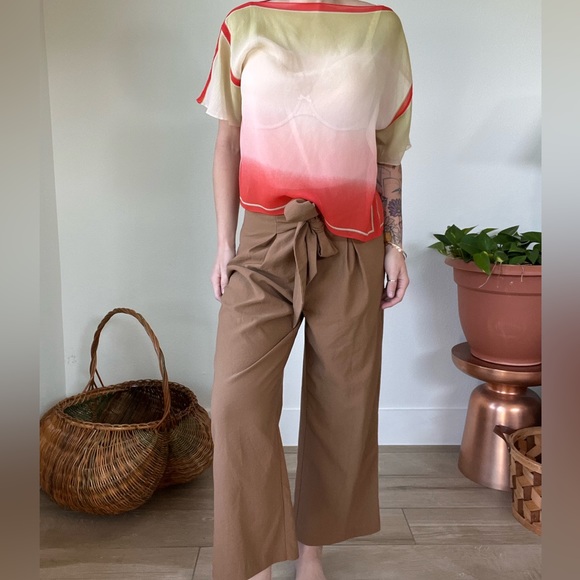 Kay Unger Sheer 💯 silk top blouse flowy boho women's size medium - Picture 3 of 9